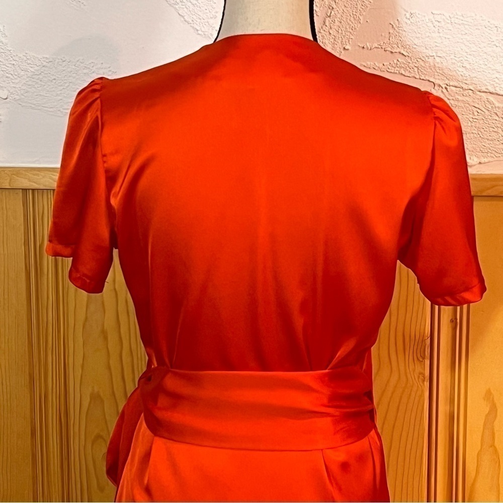 Shahar Avnet Orange Tulip Wrap Midi Dress Sz-One Size - Picture 7 of 11